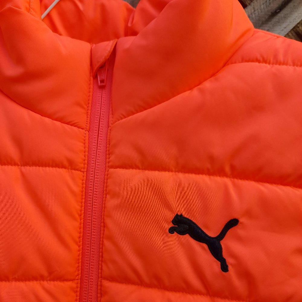 PUMA Girls Neon Orange/Pink Puffer Vest Size M (10-12)